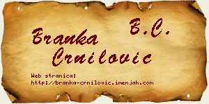Branka Crnilović vizit kartica